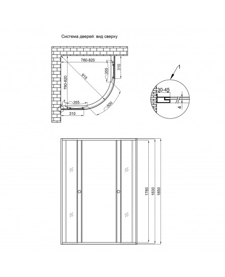 Душевая кабина Lidz Wieza SC80x80.SAT.LOW.L, стекло Linie 4 мм без поддона