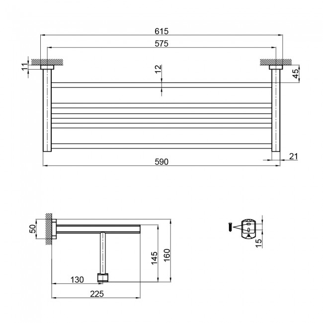 Полка для полотенец Qtap Liberty BLM 1122