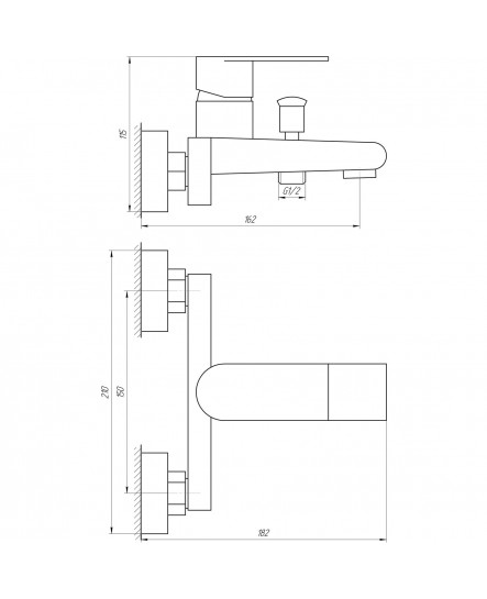 Змішувач для ванни Globus Lux SHS-102-M