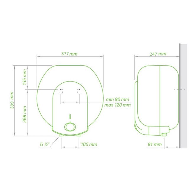 Водонагрівач Tesy Compact Line 10 л над мийкою, мокрий ТЕН 1,5 кВт (GCA1015L52RC) 304136 2