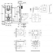 Набор инсталляция 4 в 1 Grohe Rapid SL 3884000G + унитаз с сиденьем Qtap Robin QT1333046ERMB