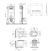 Набор Qtap инсталляция 4 в 1 с панелью смыва Nest (QT0133M425 + QT0111V1107GB) + унитаз с сиденьем Robin QT13332141ERMB