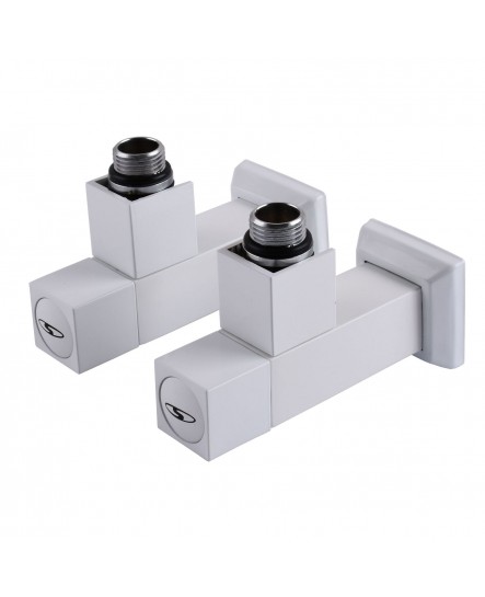 Набор Угловой кран полуоборотный с американкой SOLOMON LUX 1/2" CUBE WHITE 8888 (2шт.)