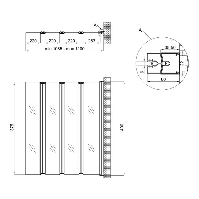 Штора на ванну Qtap Gemini WHI401114RP6 стекло Pear 6 мм, 110x140 см 2 Штора на ванну Qtap Gemini WHI401114RP6 стекло Pear 6 мм, 110x140 см 2
