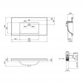 Раковина Qtap Albatross 5C 1000х480х210 White з донним клапаном QT01115100CW