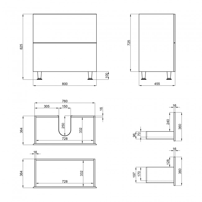 Тумба підлогова Qtap Tern 800х725х437 White QT1773TNL801W