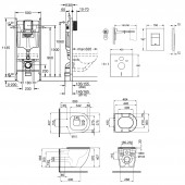 Набор инсталляция 4 в 1 Grohe Rapid SL 3884000G + унитаз с сиденьем Qtap Robin QT13332141ERW