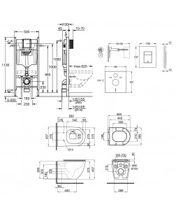 Набір інсталяція 4 в 1 Grohe Rapid SL 3884000G + унітаз з сидінням Qtap Robin QT13332141ERW