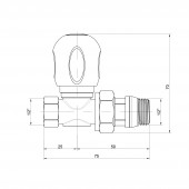 Кран радіаторний Icma 1/2" з антипротіканням прямий №1125