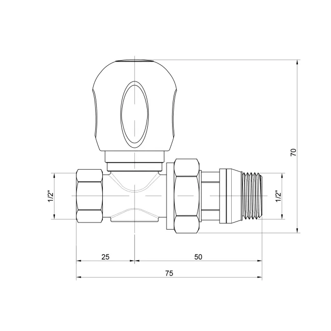 Кран радиаторный Icma 1/2" с антипротечкой прямой №1125 2 Кран радиаторный Icma 1/2" с антипротечкой прямой №1125 2