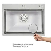 Набір 4 в 1 Qtap кухонна мийка D6045 2.7/1.0 мм Satin + змішувач + сушарка + дозатор для миючого засобу