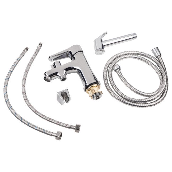 Смеситель для раковины Lidz (CRM) 14 34 001FB с лейкой для гигиенического душа