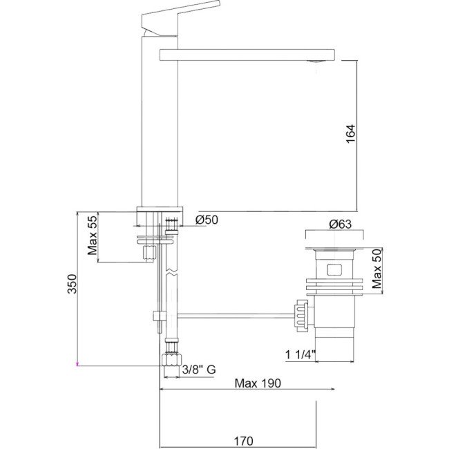 Змішувач для раковини Bianchi City LVBCTY2019IACRM 2