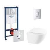 Набір інсталяція 4 в 1 Grohe Rapid SL 38721001 + унітаз з сидінням Qtap Robin QT1333046ERW