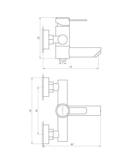 Змішувач для ванни Globus Lux WIEN SBT2-102N