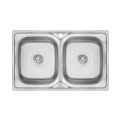 Кухонна мийка з двома чашами Lidz 7948 0,8 мм Micro Decor (LIDZ7948MDEC08)
