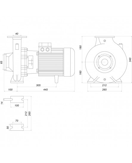 Насос моноблочний IR 40-200NB 7,5 кВт SAER (55 м3/год, 53 м)