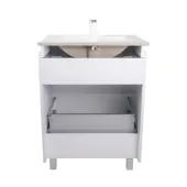 Комплект Qtap Albatross 605х825х460 White тумба підлогова + раковина урізна