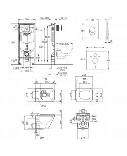 Набор инсталляция 4 в 1 Grohe Rapid SL 38722001 + унитаз с сиденьем Qtap Tern QT1733052ERW