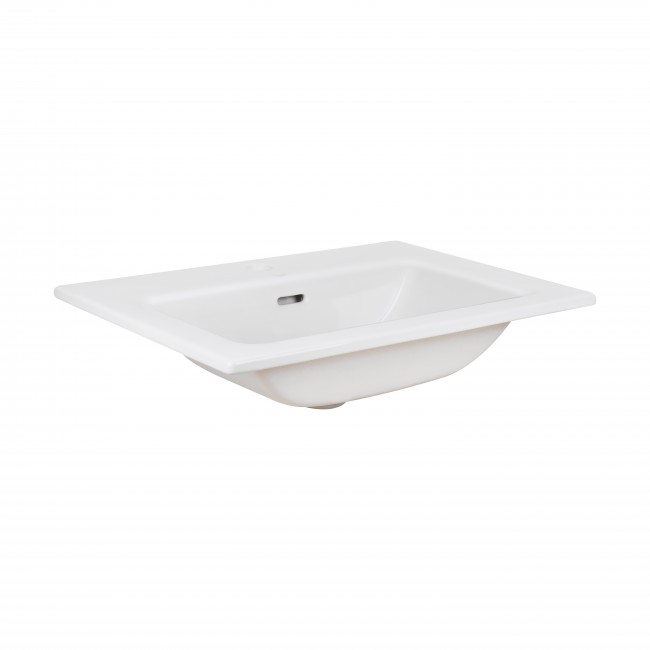 Раковина Qtap Stork 610х420х170 White с донным клапаном QT1511L738W