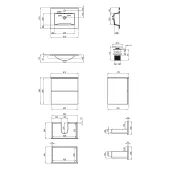 Комплект Qtap Tern 600х580х437 Matt black тумба підвісна + раковина урізна QT1772TPL6023060CMB