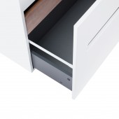 Комплект Qtap Virgo 600х580х437 White/Whitish oak тумба подвесная + раковина врезная  QT1872TPА6013060CW