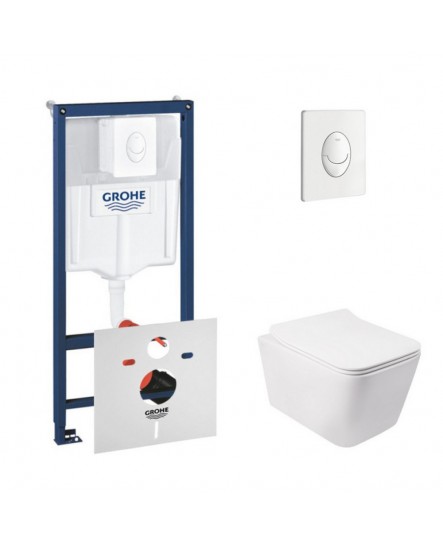 Набор инсталляция 4 в 1 Grohe Rapid SL 38722001 + унитаз с сиденьем Qtap Crow QT05335170W