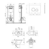 Набор Qtap инсталляция 4 в 1 с панелью смыва Nest (QT0133M425 + QT0111V1107GB) + унитаз с сиденьем Tern QT1733052ERMB
