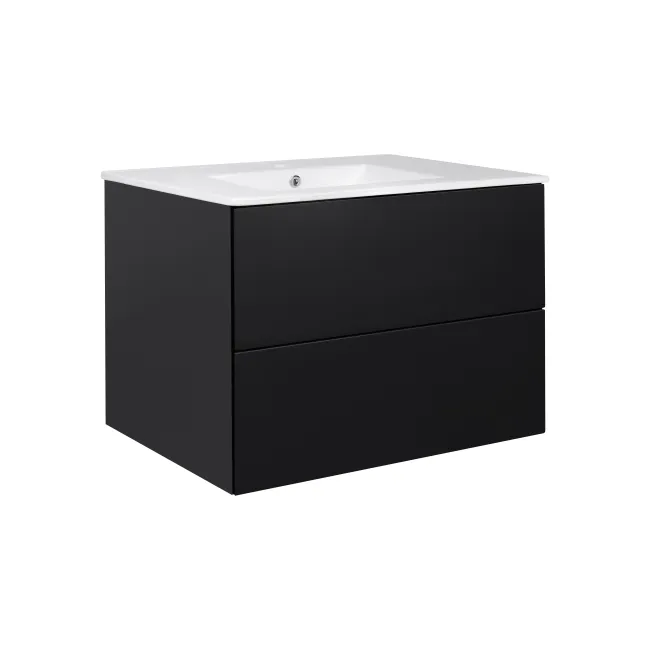 Комплект Qtap Tern 800х580х437 Matt black тумба підвісна + раковина урізна QT1772TPL8023080CMB Комплект Qtap Tern 800х580х437 Matt black тумба підвісна + раковина урізна QT1772TPL8023080CMB