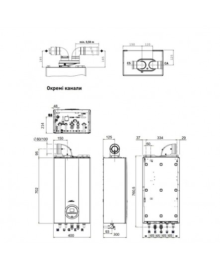 Котел газовый Sime Brava Slim HE 40 ErP 38 кВт двухконтурный