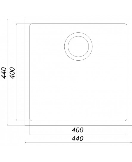 Гранітна мийка Globus Lux AMMER пiдстiльна, пiщаний 440х440мм---А0004