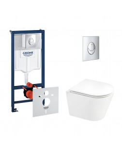 Набір інсталяція 4 в 1 Grohe Rapid SL 38721001 + унітаз з сидінням Qtap Scorpio QT1433053ERW