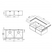 Кухонная мойка Apell Ferrara Zero FEQ3838USC Satin