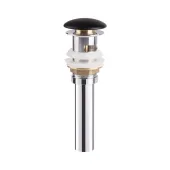 Донний клапан для раковини Qtap F009M1 70х70х220 Matt black з переливом