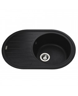 Гранітна мийка Globus Lux OHARA чорний металік 770х500мм-А0001
