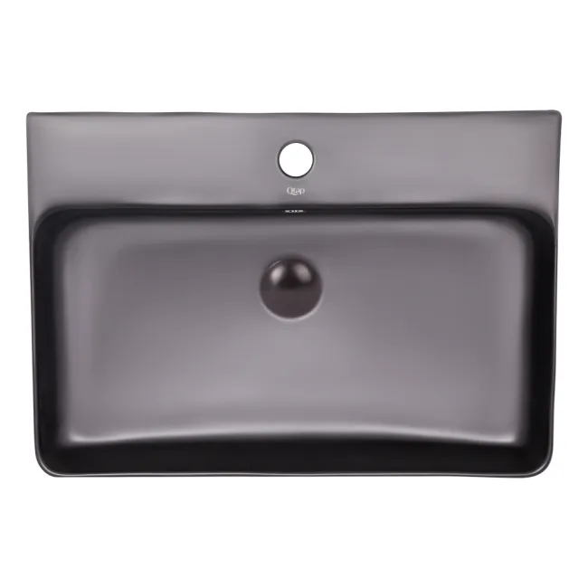 Раковина Qtap Nando 600х420х130 Matt black с донным клапаном QT1211K4041MB Раковина Qtap Nando 600х420х130 Matt black с донным клапаном QT1211K4041MB