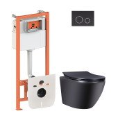 Набір Qtap інсталяція 4 в 1 з панеллю змиву Nest (QT0133M425 + QT0111M11V1146MB) + унітаз з сидінням Robin QT1333046ENRMB Набір Qtap інсталяція 4 в 1 з панеллю змиву Nest (QT0133M425 + QT0111M11V1146MB) + унітаз з сидінням Robin QT1333046ENRMB