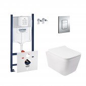 Набор инсталляция 4 в 1 Grohe Rapid SL 3884000G + унитаз с сиденьем Qtap Crow QT05335170W