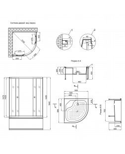 Душова кабіна Lidz Latwa SC90x90.SAT.HIGH.TR, скло прозоре 4 мм