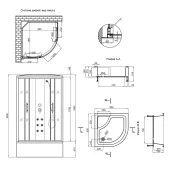 Гидромассажный бокс Lidz Majatek SBM90x90.BLA.HIGH.TR, с поддоном с панелью Kupala