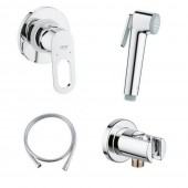 Комплект інсталяція Grohe Rapid SL 38721001 + унітаз з сидінням Qtap Jay QT07335176W + набір для гігієнічного душу зі змішувачем Grohe BauLoop 111042