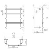 Сушарка для рушників водяна Lidz Trapezium (CRM) D38/25 400x700 P5
