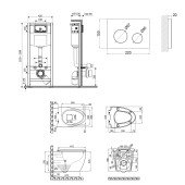 Набір Qtap інсталяція 4 в 1 з панеллю змиву Nest (QT0133M425 + QT0111M11V1114W) + унітаз з сидінням Leo QT11331002ERW Набір Qtap інсталяція 4 в 1 з панеллю змиву Nest (QT0133M425 + QT0111M11V1114W) + унітаз з сидінням Leo QT11331002ERW