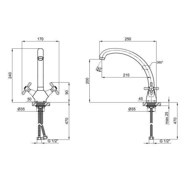 Смеситель для кухни Qtap Liberty CRM 273F 2