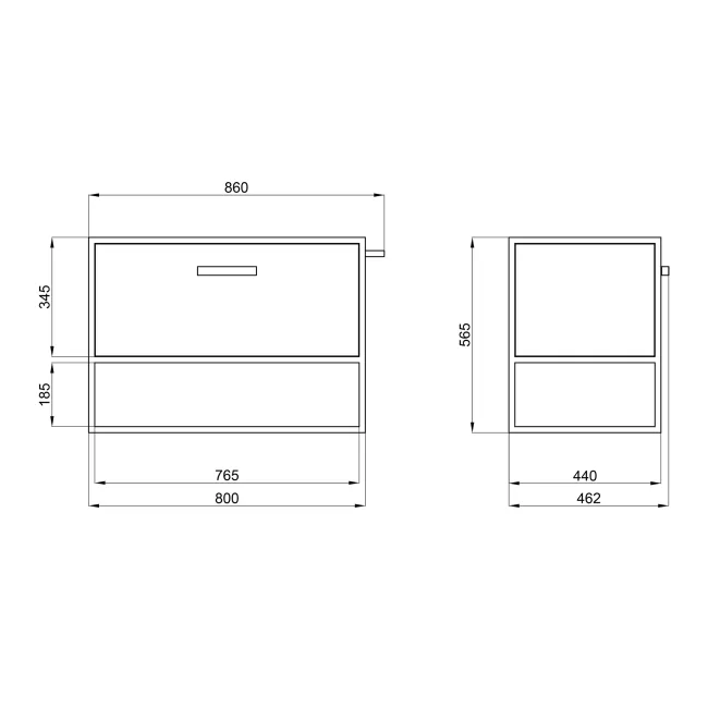 Тумба підвісна Qtap Taurus 800х580х437 Whitish oak QT2474TPT803WO 2 Тумба підвісна Qtap Taurus 800х580х437 Whitish oak QT2474TPT803WO 2