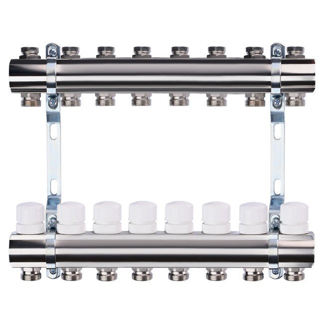 Колектор з регуляторами та кріпленням ECO 001B 1"x8 Колектор з регуляторами та кріпленням ECO 001B 1"x8