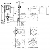 Набор инсталляция 4 в 1 Grohe Rapid SL 3884000G + унитаз с сиденьем Qtap Aries QT0333063ERW