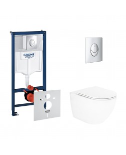 Набір інсталяція 4 в 1 Grohe Rapid SL 38721001 + унітаз з сидінням Qtap Robin QT13332141ERW