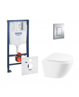 Набір інсталяція 4 в 1 Grohe Rapid SL 38772001 + унітаз з сидінням Qtap Robin QT1333046ERW