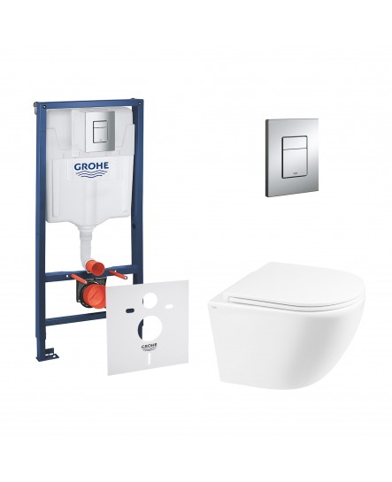 Набор инсталляция 4 в 1 Grohe Rapid SL 38772001 + унитаз с сиденьем Qtap Robin QT1333046ERW